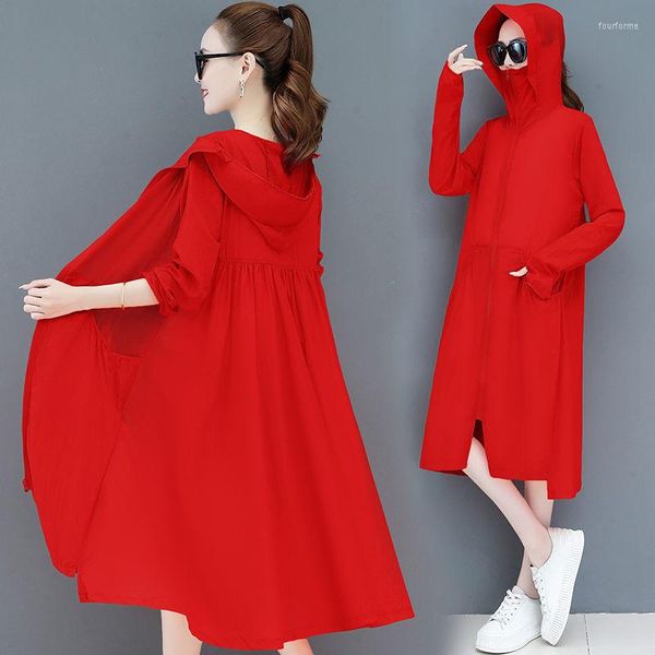 

women's jackets summer women large size sun protection clothing long jacket loose shirt female coat thin outerwear j306, Black;brown