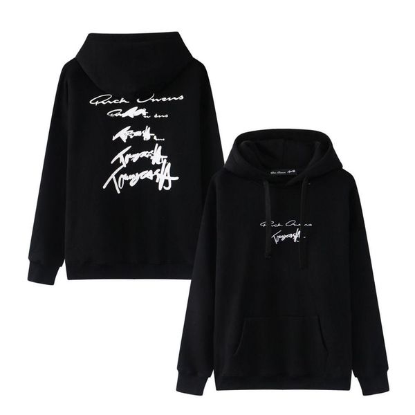 

margiela uomo felpa con cappuccio tommy x cash mm ro co-branded logo ricamato retro firma stampa per uomo e donna men's hoodies & sweat, Black