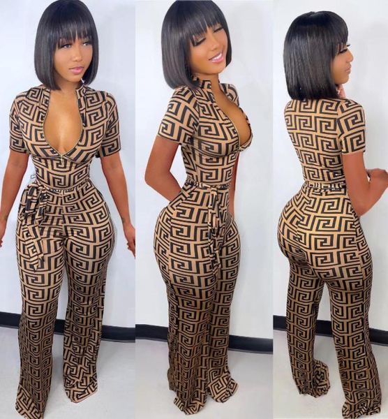 

women039s jumpsuits rompers women geometric print bodysuit short sleeve fashion streetwear summer overall5114200, Black;white