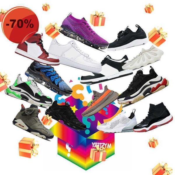 

basketball shoes surprise lucky mystery box novelty christmas gifts 100% triple s 4s running tn plus 270 97 90, Black