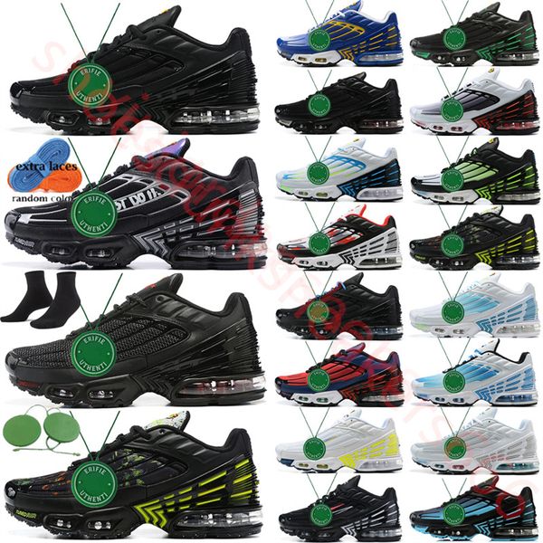 

2022 tn plus 3 tuned iii running shoes men women laser blue purple gold triple white og black ghost green aqua tnplus obsidian trainers spor