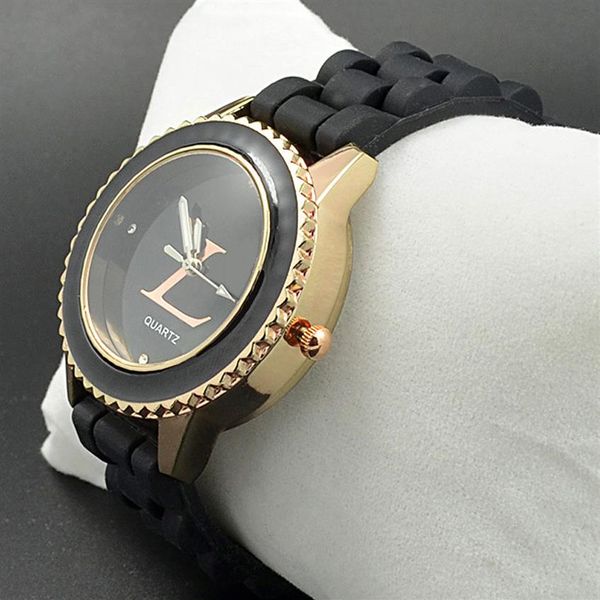 

brand watches fashion women girls silicone strap quartz wrist watch l02248e, Slivery;brown