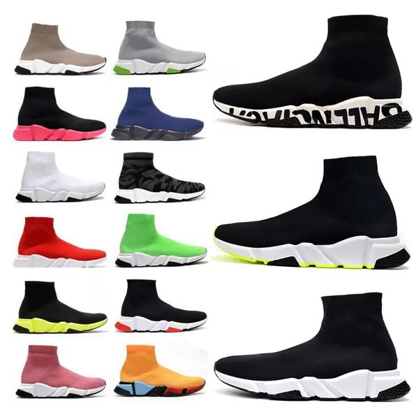 

designer sock shoes sports trainers 2.0 lace-up trainer shoes casual luxury women men nude glitter graffiti runners sneakers fashion socks b