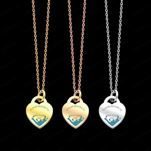 

luxury women necklace bracelet designer classic heart set 925 link girl valentines day love gift jewelry wholesale and retail with box, Black