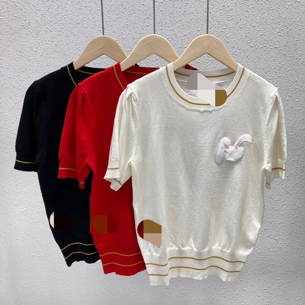

1201 xl 2022 autumn sweaters women's pullover crew neck white red black short sleeve brand same style women's shang, White;black