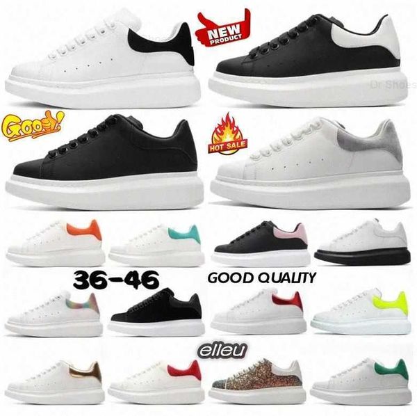 

designers casual shoes boots oversized lace up mcqueens women men sneakers platform sole white black espadrille leather velvet suede mc