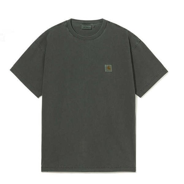 

yl3y 2023 men's and women's fashion t shirt high street brand carhart short sleeve classic label special dyed old 5uoq, White;black