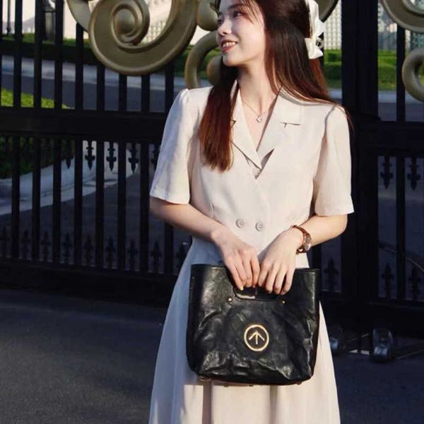 

shoulder bag grotto women's bag pleated black stone commuter non sexist handheld one crossbody arrow tote 221221