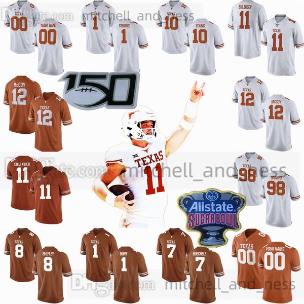 

custom s-6xl ncaa texas longhorns football jersey 19 cole lourd 27 colin page 86 paxton anderson 81 juan davis 64 michael balis 53 aaron bry, Black