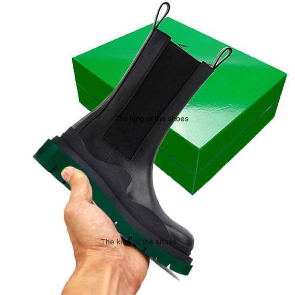 

bottegas green sole women man bottega boots luxury tire lean leather chelsea women's lug booties men platform chunky shoes lady knight, Black
