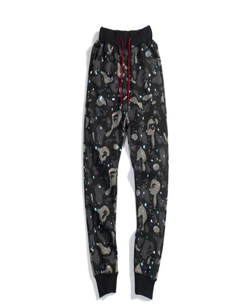 

men039s fashion hip hop pants shark embroidery loose camo pants men women cotton sweatpants2982270, Black