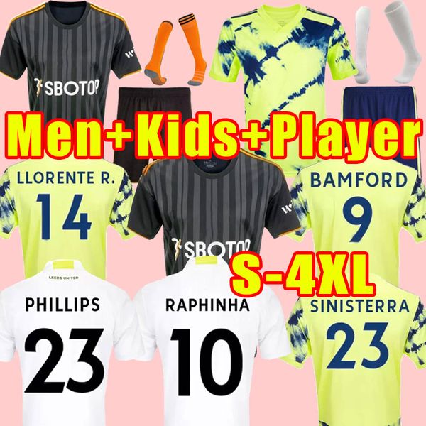 

22 23 soccer jerseys 2022 2023 t roberts hernandez harrison james bamford raphinha phillips rodrigo football shirt fans player version 3xl 4, Black;yellow