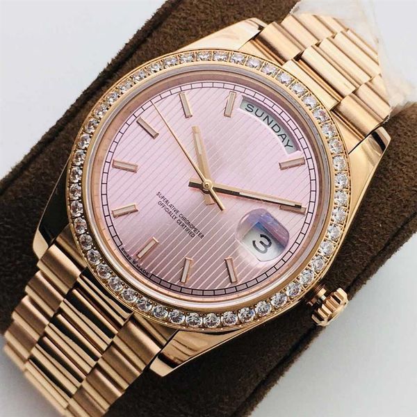 

2021 men's women's datejust watch automatic mechanical 3255 movement sapphire mirror 18k rose gold plated diamond luxury338w, Slivery;brown