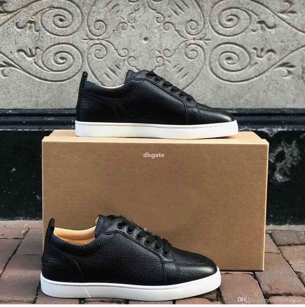 

red-bottoms christians fashion rantulow flat men sneakers low casual shoes for lover party wedding perfect designer walking with uio, Black