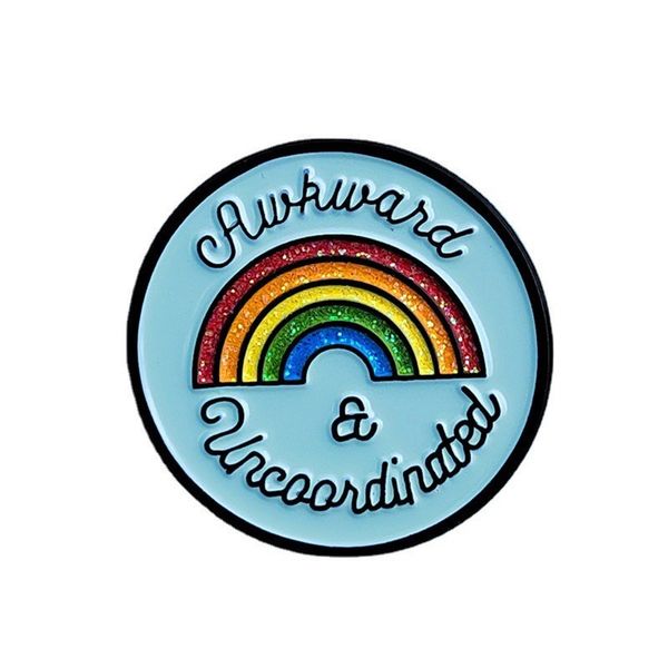 

awkward uncordinated pin embarrassed inconsistent flashing rainbow brooch gay badge backpack collar shirt hat pin jewelry accessories lgbt p, Blue