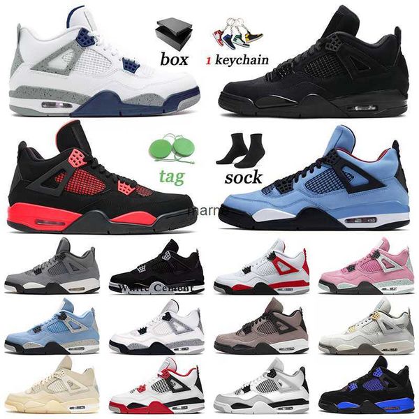 

with basketball shoes for men women 4s military black cat sail university blue cool grey thunder infrared jumpman 4 sports trainer