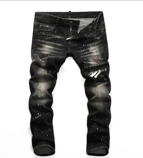 

2021france fashion pierre straight jeans men039s biker jeans hole stretch denim casual jean men skinny pants elasticity ripped 7313791, Blue