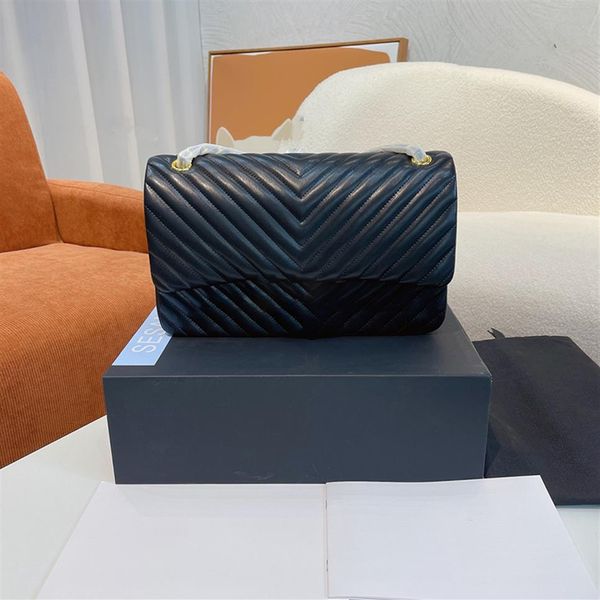 

new designer women's crossbody bag classic v pattern leather large capacity 30cm fashion bag in black luxurys designers doubl286z