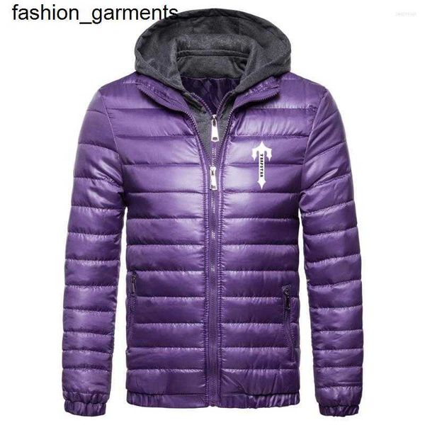 

men's down parkas designer men's jackets winter selling trapstar london print custom made zipper down jacket warm thicken hoodie l, Black