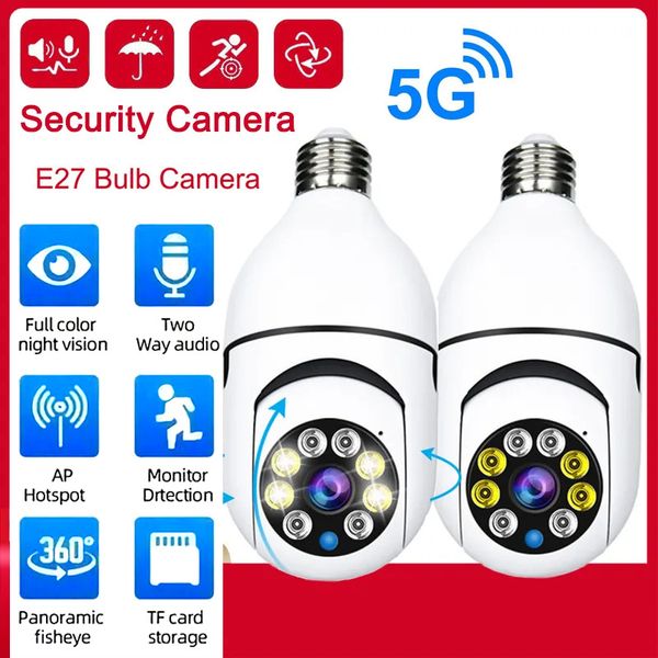 

wifi 360 panoramic bulb camera 1080p surveillance camera wireless home security cameras night vision two way audio smart motion detection su