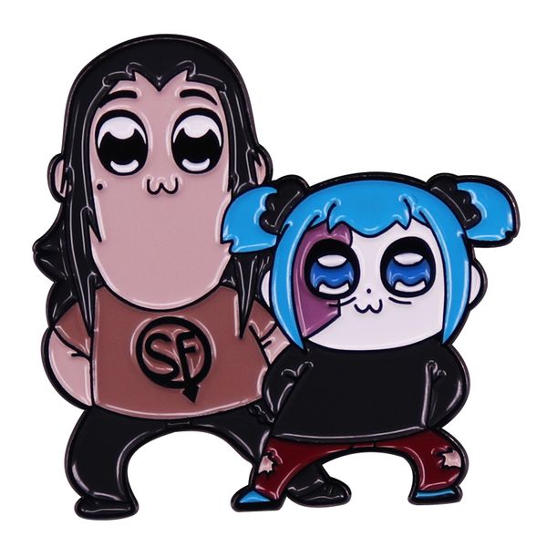 

horror adventure game japanese manga enamel pin brooch gift backpack decoration jewelry, Blue