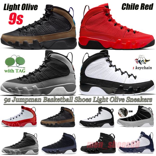 

with tag 9s mens basketball shoes university blue jumpman 9 fire red light olive particle grey bred snakeskin sneakers trainers