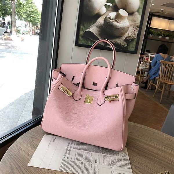 

designer handbag h home bird kin lychee pattern real leather bag layer cow large capacity women's fashion shoulder lady celebrity zc