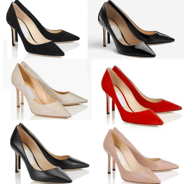 

brand classic women's dress shoes high heels pointed toe romy pumps genuine leathers tip lady pump heeled woman wedding party shoe, Black