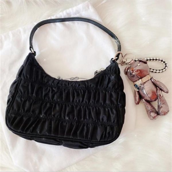 

2022womens cc handbags mini hobo bags key pouch plain pleated nylon ruched polyester multi pochette fashion handbag cc bag297v