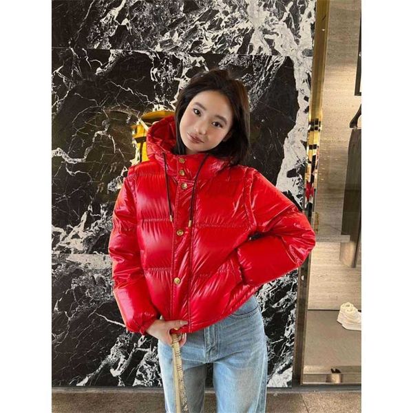 

designer jacket autumn and winter s for women new ce leisure fashion nylon 90 down hooded with detachable sleeves coat, Black;brown