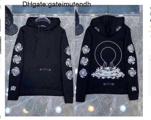 

fashion luxury mens jackets sweatshirts ch designer hoodies zipper sanskrit graffiti hooded sweater cross pullover hoodie casual women 1gj1, Black