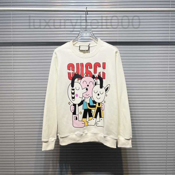 

men's hoodies & sweatshirts designer 2022gu autumn and winter personalized print ins three dog loose long sleeve sweater for men women, Black