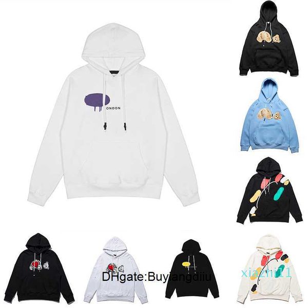 

2021 mens womens designers hoodies fashion man long sleeve bear hoodie clothing sweaters hip hop palms clothes sweatshirts uxsd, Black