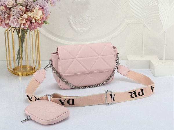 

2pcs triple re-nylon bag fashion leather wallet cross body purses classic clutch shoulder wallet tote wholesale travelling handbags pochette