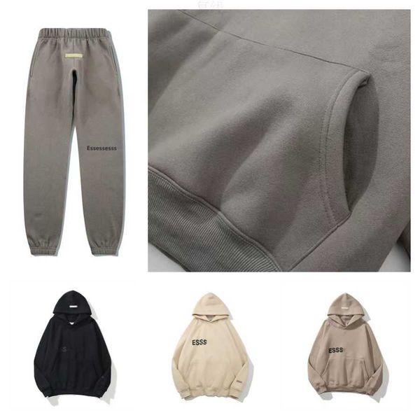 

ess designer warm essentials hoody hooded hoodies mens women streetwear pullover sweatshirts loose jumper clothing sized0wb, Black