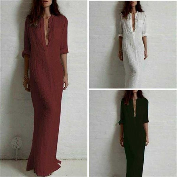 

womens mid sleeve slim dress ankle length maxi dresses empire slit, Black;gray