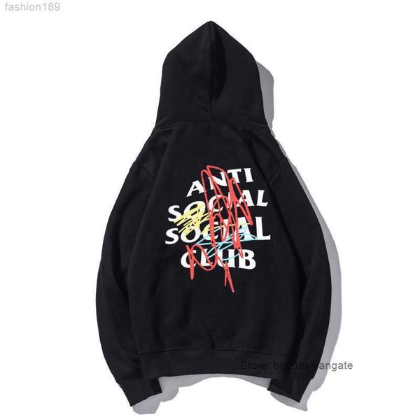 

assc splash color graffiti letters print hoodie loose men's and women's hooded plush sweater designer street hip-hop couple sweats, Black