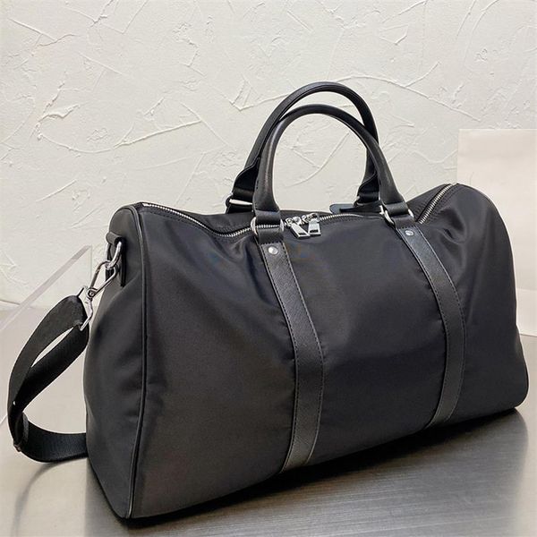 

fashion duffle bag men triple black nylon travel bags mens handle luggage gentleman business tote with shoulder strap269v