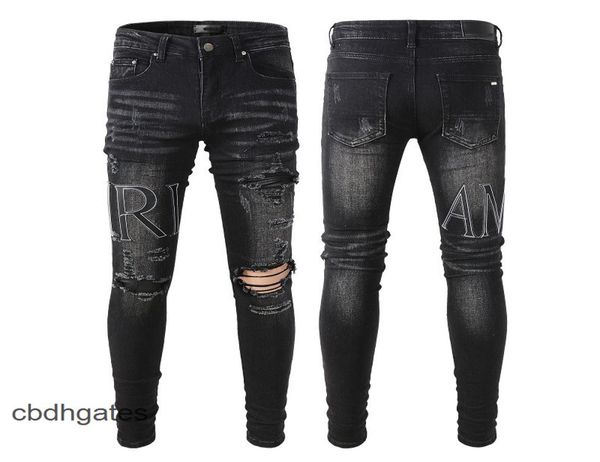 

amirs jean mens designer jeans street fashion hole patch high men slim fit leggings7580018, Blue