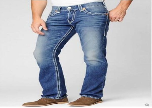

fashionstraightleg pants 18ss new true elastic jeans mens robin rock revival jeans crystal studs denim pants designer trousers m5902453, Blue