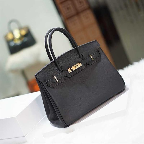 

designer handbag herme birkins chaopai baotou layer cowhide lichee pattern handmade premium high volume togo leather temperament women'