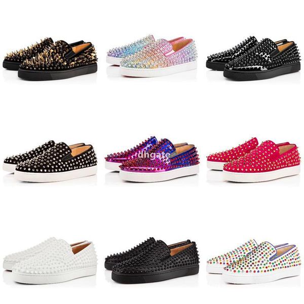 

red-bottoms christians luxurys designers men shoes women sneakers trainers party wedding jogging walking platform shoe outdoor flat sl ikn, Black