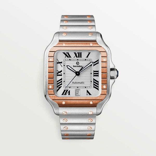 

business men automatic mechanical watch movement watches designer to create a new steel scratch resistant wear a variety of color options, Slivery;brown
