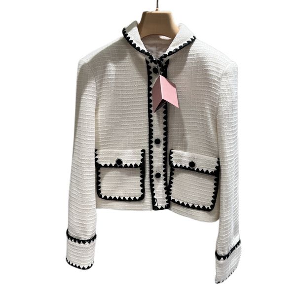 

women's outerwear & coats23 early spring new black and white hand woven wool tweed short coat, Black;brown
