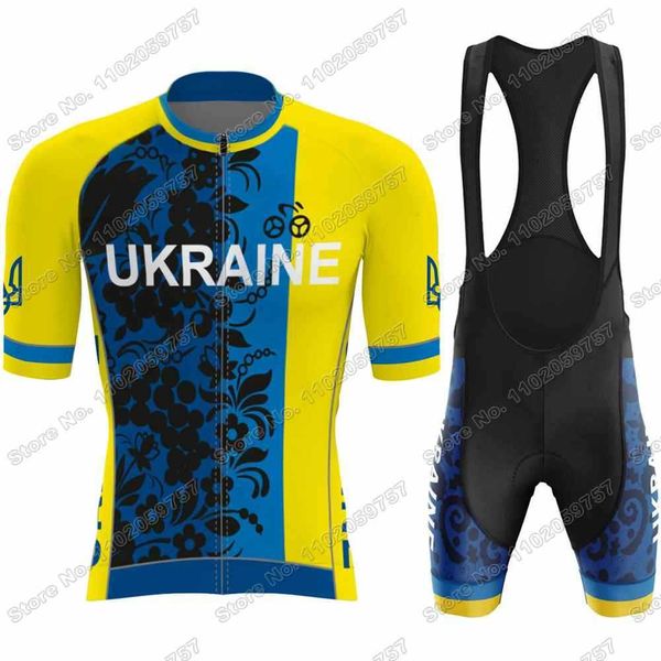 

2022 ukraine national team cycling jersey set summer cycling clothing men road bike shirts suit bicycle bib shorts mtb maillot, Black;red