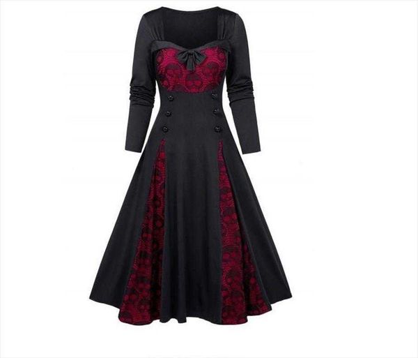 

winter womens clothing lace stitching contrasting-color dress, Black;gray