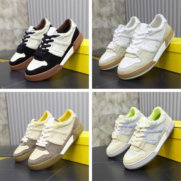 

perfect 23s/s men match trainer shoes men rubber sole suede leather low sneakers embossed side fabric men's famous brand runner sports, Black