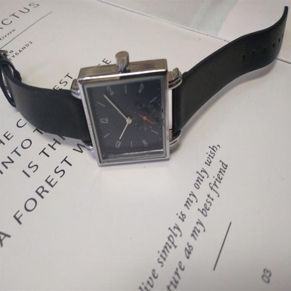 

square designer watch new luxury watch fashion brand product in men leather clock quartz watches for women men2680, Slivery;brown