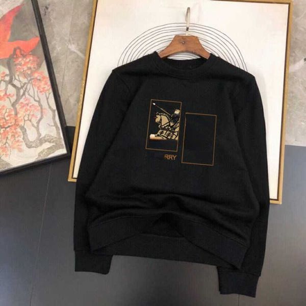 

american cotton sweatshirt mens loose sweater designer sweaters war horse print pullover coat men women oversize long sleeve t shirt, Black