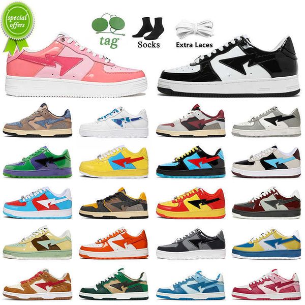 

2023 basketball shoesfashion designer casual sk8 sta shoes grey black stas sk8 color camo combo pink green abc camos pastel blue patent leat